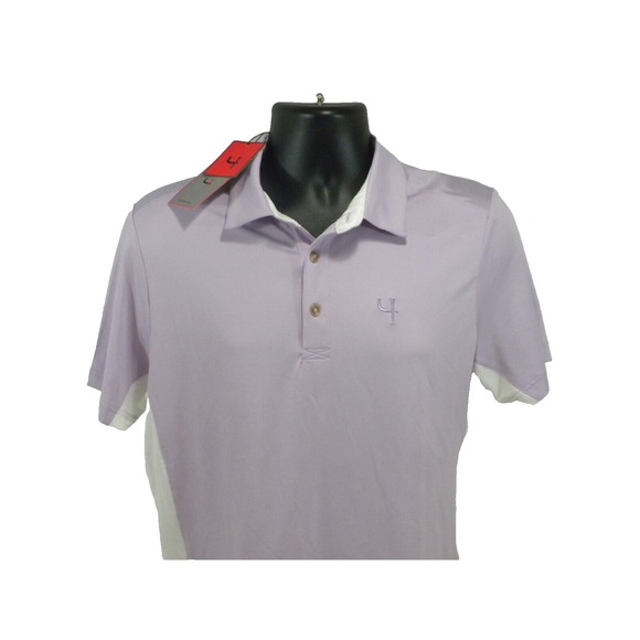 Short Par 4 Polo Shirt Mens M Soft Violet Whitfield Golf Performance Quick Dry - Picture 3 of 15